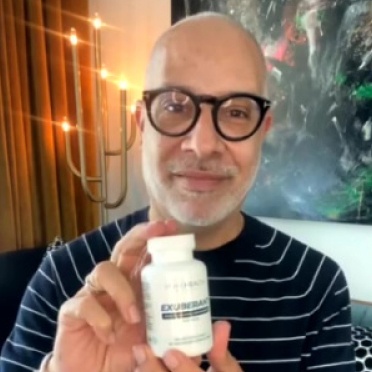 influencer with a bottle