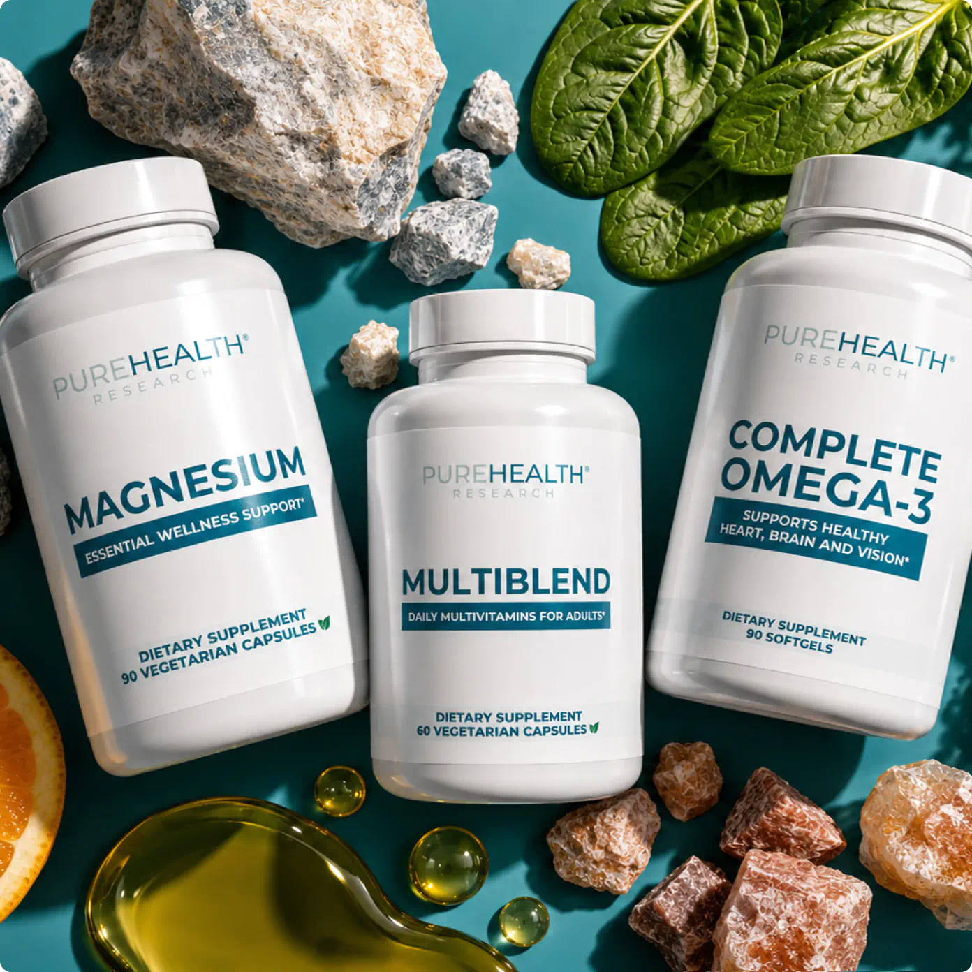 PureHealth Research Optimal Health supplements with ingredient display