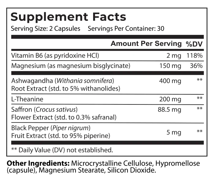 Ingredients label