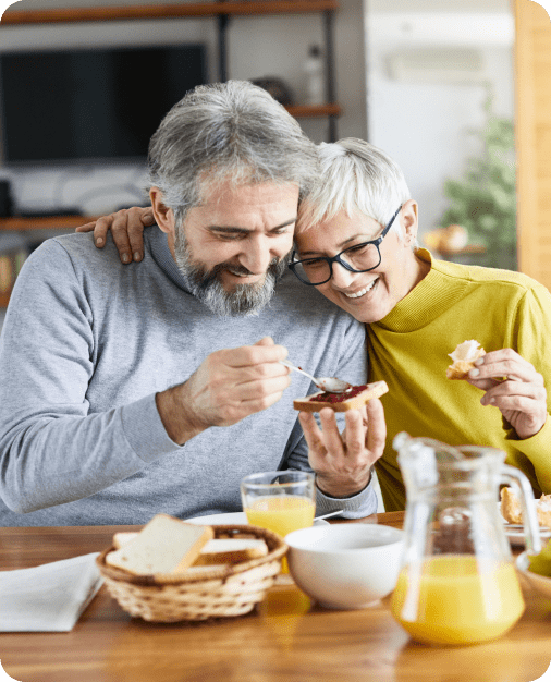 Couple enjoying a healthy meal