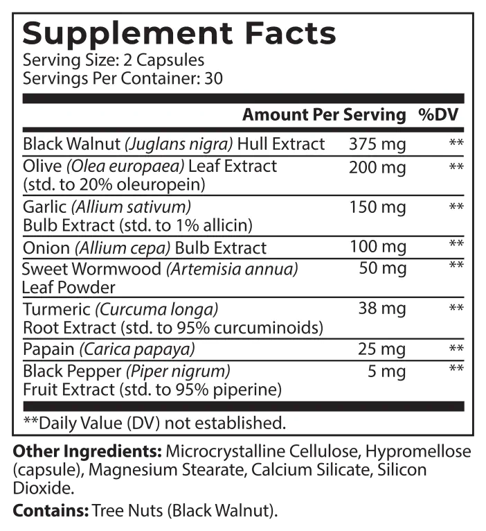 Parabroom supplement facts