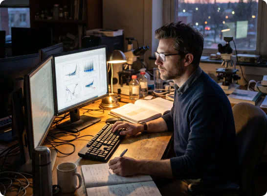 Man sitting at the computer